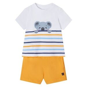 Size 18 months Mayoral White, Yellow & Blue Koala Stripe Kids Matching Set